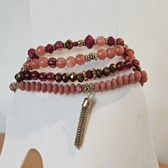 NWT'S- COWGIRL CONFETTI -Copper/Gold/Rose Tone Bead Bracelet Set -4 Bracelet Set - Picture 2 of 3